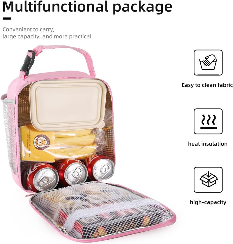 Lovoeo Lunch box Lunch bag for men women Insulated Lunchbox Lunch bags for Work Picnic Travel (Pink) - Image 3